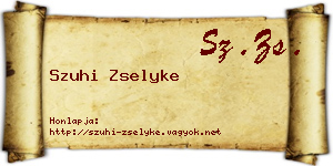 Szuhi Zselyke névjegykártya